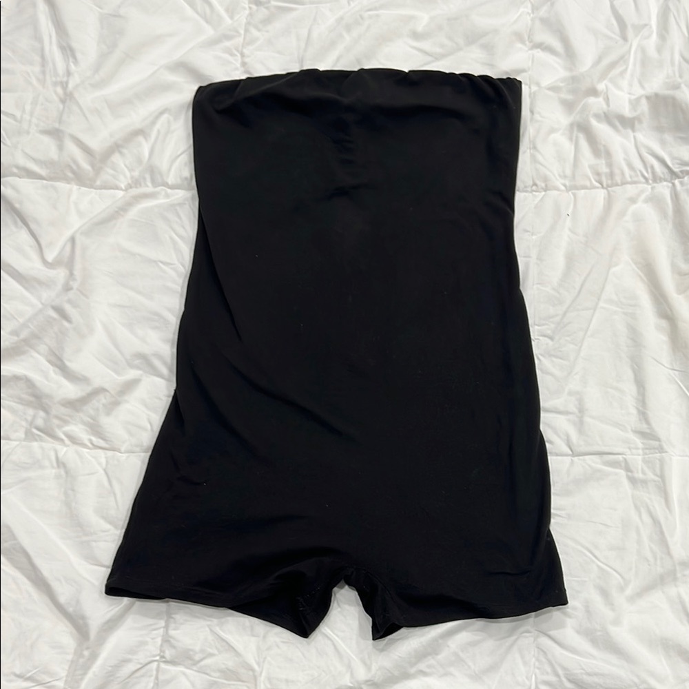 Fashion Nova Black Strapless Romper